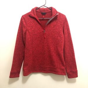 Lands End Red Fleece Quarter Zip XS